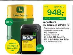 Felleskjøpet John Deere Hy-Gard olje 2 tilbud