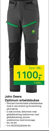 Felleskjøpet John Deere Optimum arbeidsbukse tilbud