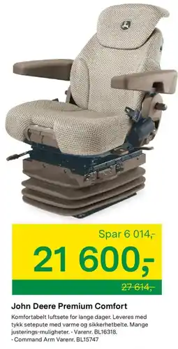 Felleskjøpet John Deere Premium Comfort tilbud
