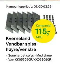 Felleskjøpet Kverneland Vendbar spiss høyre/venstre tilbud
