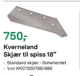 Felleskjøpet Kverneland Skjær til spiss 18" tilbud