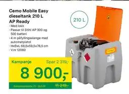 Felleskjøpet Cemo Mobile Easy dieseltank 210 L AP Ready tilbud