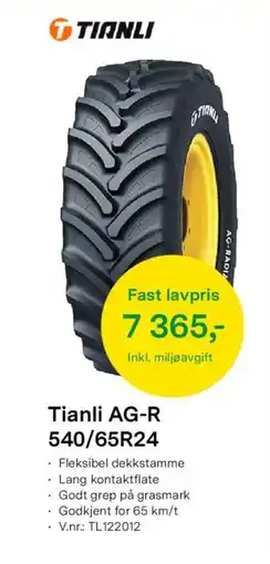 Felleskjøpet Tianli AG-R 540/65R24 tilbud