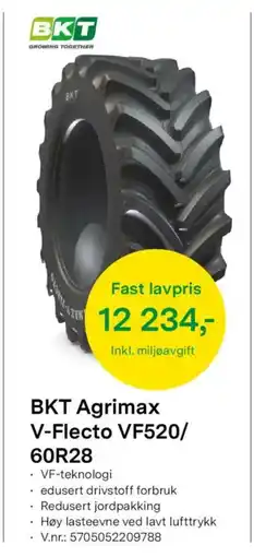Felleskjøpet BKT Agrimax V-Flecto VF520/ 60R28 tilbud