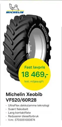 Felleskjøpet Michelin Xeobib VF520/ 60R28 tilbud