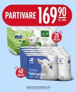 Rema 1000 LAMBI TOALETTPAPIR & TØRKERULL SEKK tilbud