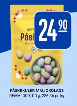 Rema 1000 PÅSKEKULER M/SJOKOLADE tilbud