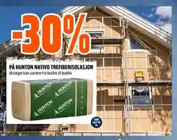 Obs Bygg 30% PÅ HUNTON NATIVO TREFIBERISOLASJON tilbud