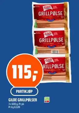 Coop Obs GILDE GRILLPØLSER tilbud