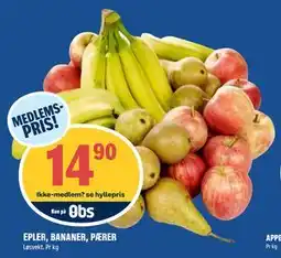 Coop Obs EPLER, BANANER, PÆRER, Medlemspris tilbud