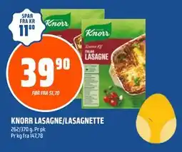 Coop Obs KNORR LASAGNE/LASAGNETTE tilbud