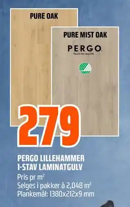 Obs Bygg PERGO LILLEHAMMER 1-STAV LAMINATGULV tilbud