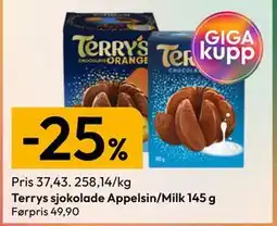 Gigaboks Terrys sjokolade Appelsin/Milk 145 g tilbud