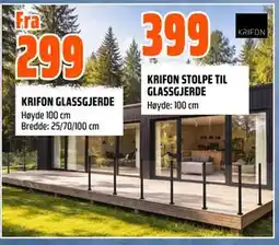 Obs Bygg KRIFON STOLPE TIL GLASSGJERDE tilbud