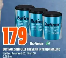 Obs Bygg BUTINOX STILFULLT TREVERK INTERIØRMALING tilbud
