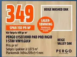 Obs Bygg PERGO LYSEFJORD PAD PRO RIGID 1-STAV VINYLGULV tilbud