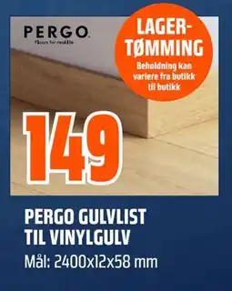 Obs Bygg PERGO GULVLIST TIL VINYLGULV tilbud