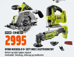 Obs Bygg RYOBI RCK183G-0 V+ SETT MED 3 KUTTEVERKTØY tilbud