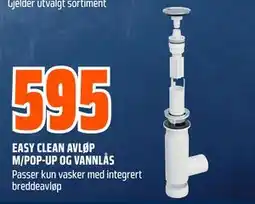 Obs Bygg EASY CLEAN AVLØP M/POP-UP OG VANNLÅS tilbud