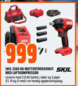 Obs Bygg SKIL 3360 DA MUTTERTREKKERKIT MED LUFTKOMPRESSOR tilbud