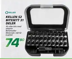 Coop Byggmix KELLEN S2 BITSSETT 31 DELER tilbud