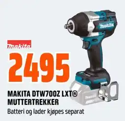 Obs Bygg MAKITA DTW700Z LXT MUTTERTREKKER tilbud