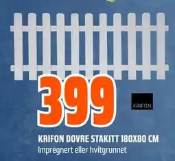 Obs Bygg KRIFON DOVRE STAKITT 180X80 CM tilbud