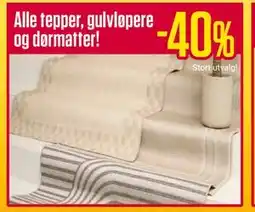 Europris Alle tepper, gulvløpere og dørmatter! tilbud