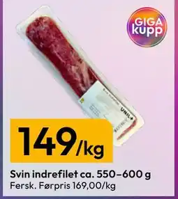 Gigaboks Svin indrefilet ca. 550–600 g tilbud