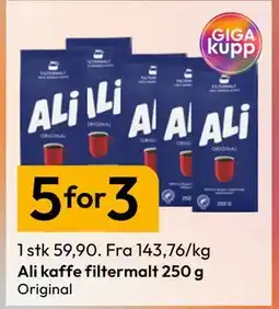 Gigaboks Ali kaffe filtermalt 250 g tilbud
