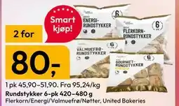 Gigaboks Rundstykker 6-pk 420–480 g tilbud