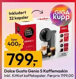 Gigaboks Dolce Gusto Genio S Kaffemaskin tilbud