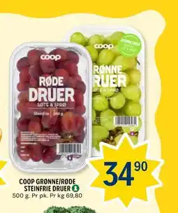 Coop Prix COOP GRØNNE/RØDE STEINFRIE DRUER tilbud