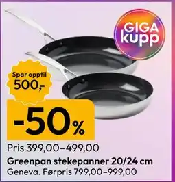 Gigaboks Greenpan stekepanner 20/24 cm tilbud