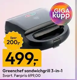 Gigaboks Greenchef sandwichgrill 3-in-1 tilbud