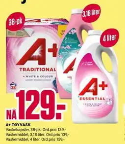 Europris A+ TØYVASK tilbud