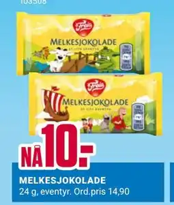 Europris MELKESJOKOLADE tilbud