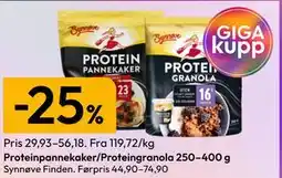 Gigaboks Proteinpannekaker/Proteingranola 250–400 g tilbud