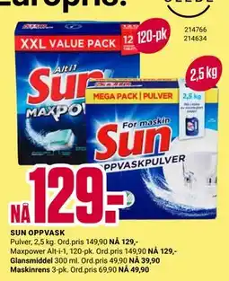 Europris SUN OPPVASK tilbud