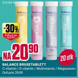 Europris BALANCE BRUSETABLETT tilbud