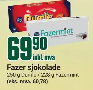 Europris Fazer sjokolade tilbud