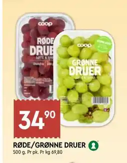 Coop Mega RØDE/GRØNNE DRUER tilbud