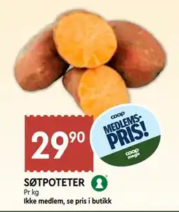 Coop Mega SØTPOTETER, Medlemspris tilbud