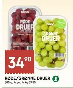 Coop Mega RØDE/GRØNNE DRUER tilbud