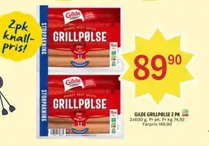 GILDE GRILLPØLSE 2 PK