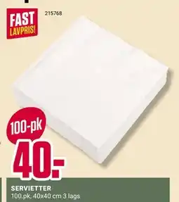 Europris SERVIETTER tilbud