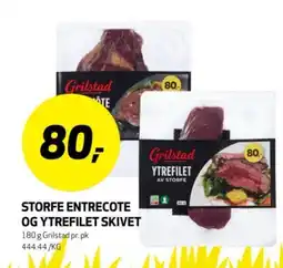 Bunnpris Storfe entrecote og ytrefilet skivet tilbud