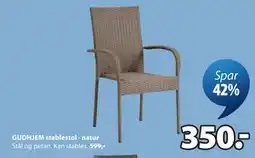 JYSK GUDHJEM stablestol - natur tilbud