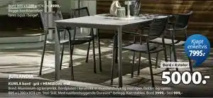 KUMLA bord - grå + HEMSEDAL stol