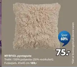 JYSK MYRFIOL pyntepute tilbud
